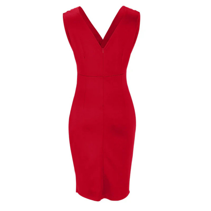 Inez™|Fitted Dress with V-Neckline and Slit