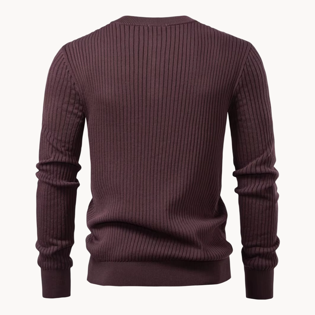 Damian™ | Rib-Knit Henley Shirt