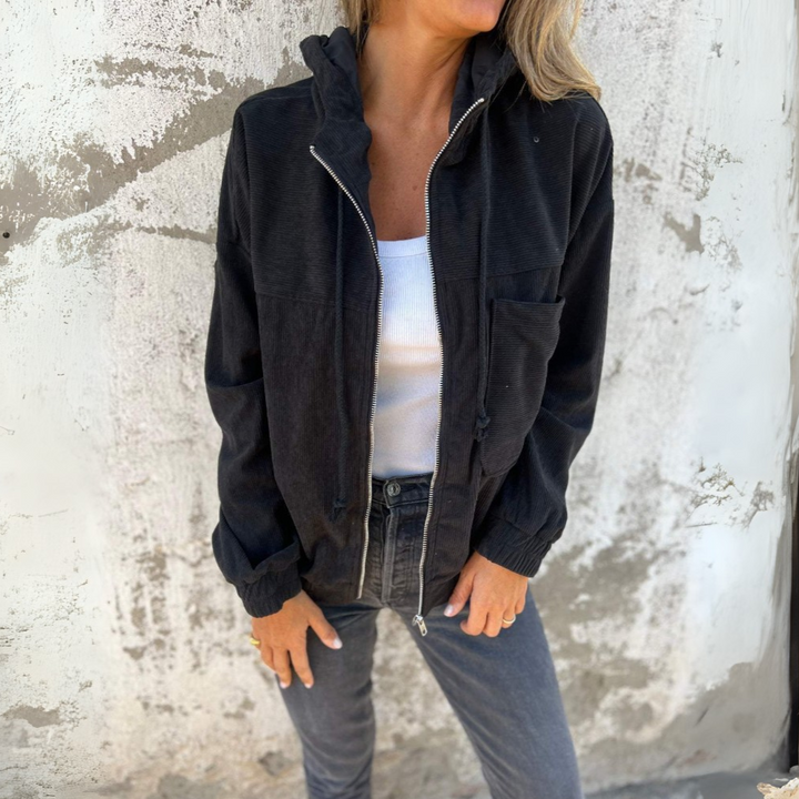 Ruby™|Corduroy hooded jacket with zipper