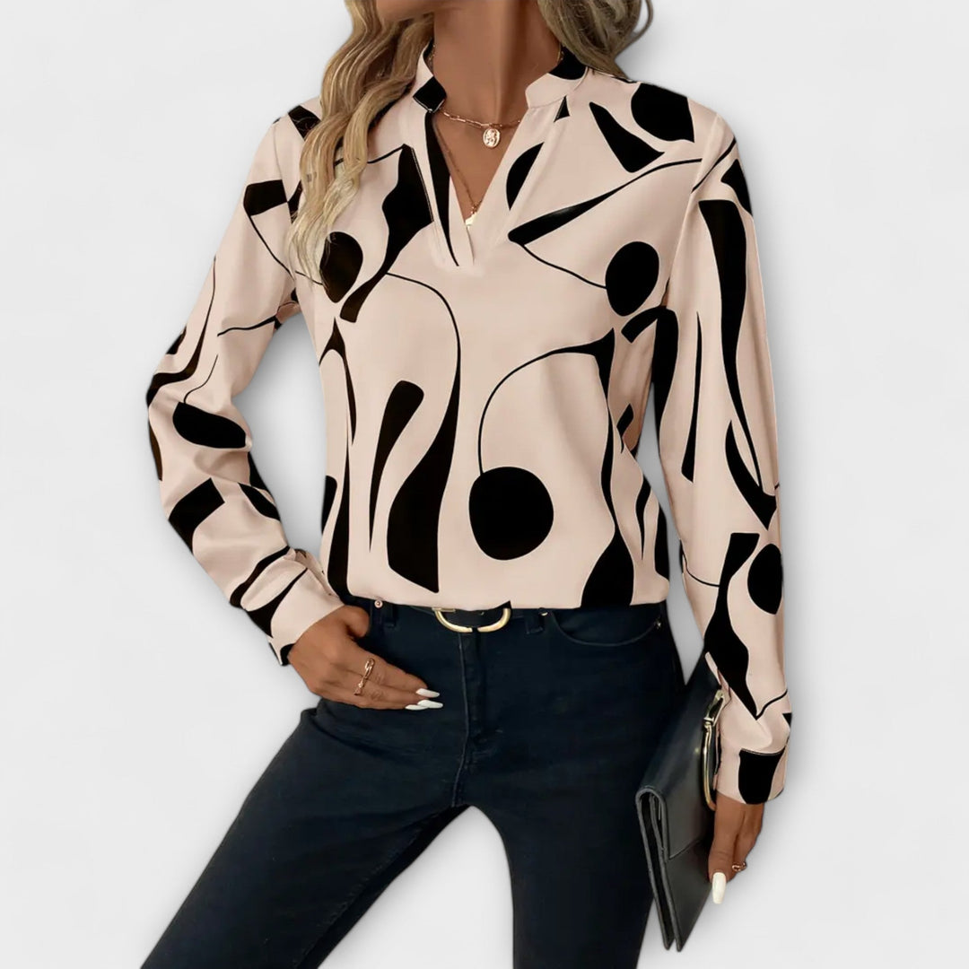 Harper™|Elegant blouse with long sleeves