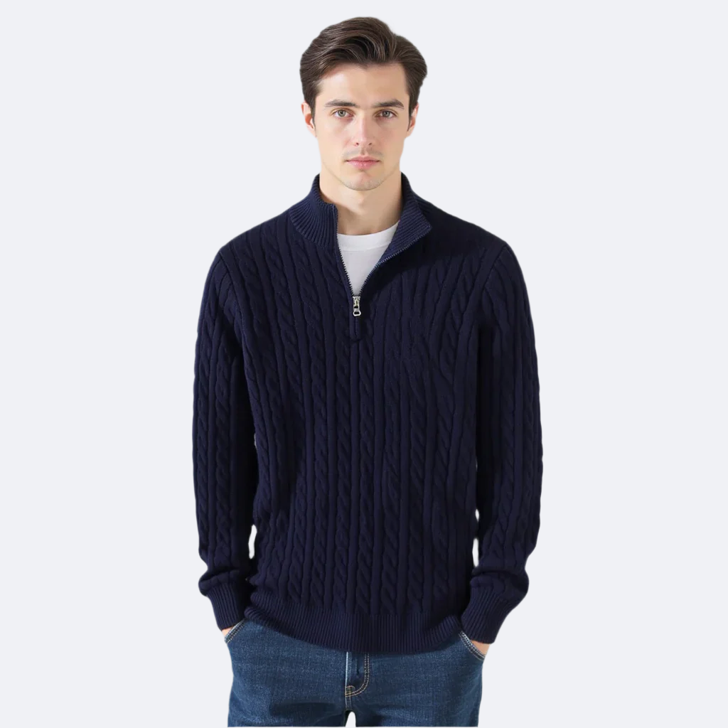 Jean™ | Cable Knit Half-Zip Sweater