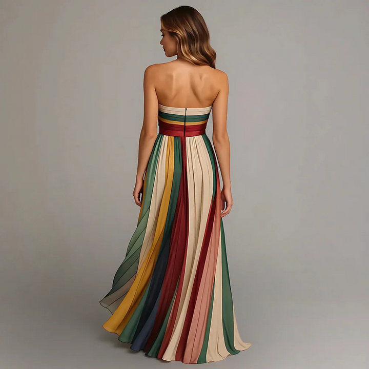 Olivia™|Colorful strapless dress