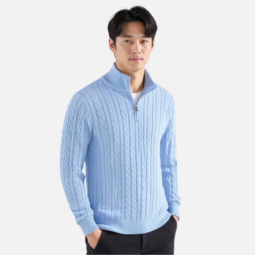 Jean™ | Cable Knit Half-Zip Sweater