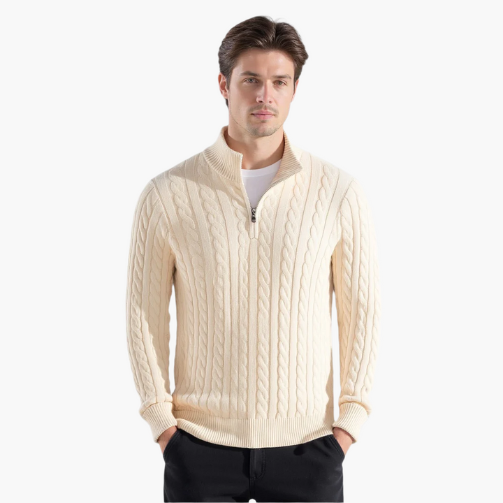 Jean™ | Cable Knit Half-Zip Sweater