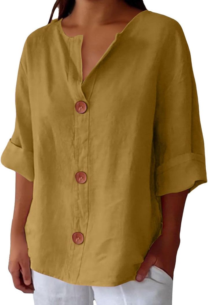 Anika™|Relaxed Linen Blouse
