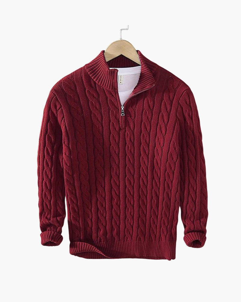 Jean™ | Cable Knit Half-Zip Sweater