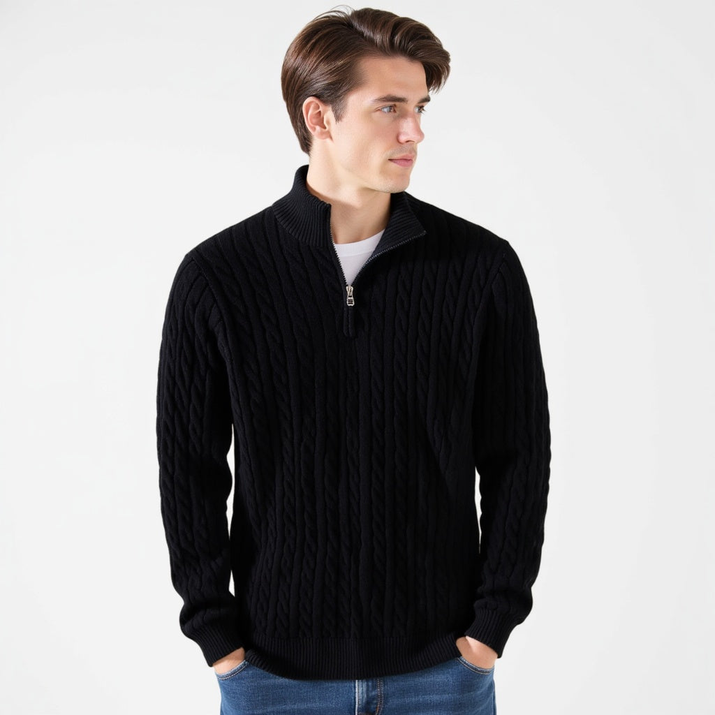Jean™ | Cable Knit Half-Zip Sweater