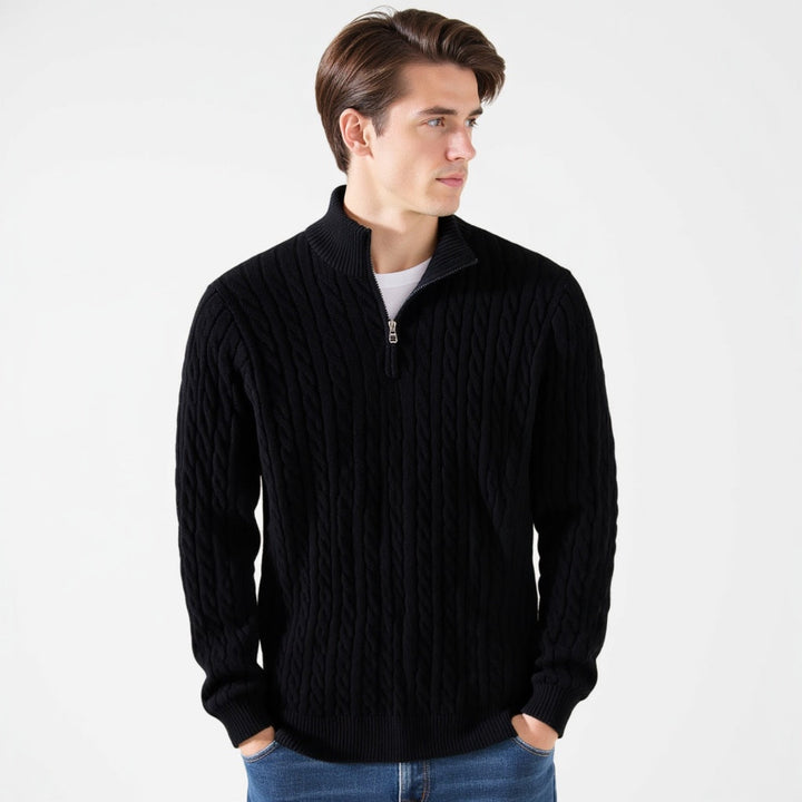 Jean™ | Cable Knit Half-Zip Sweater