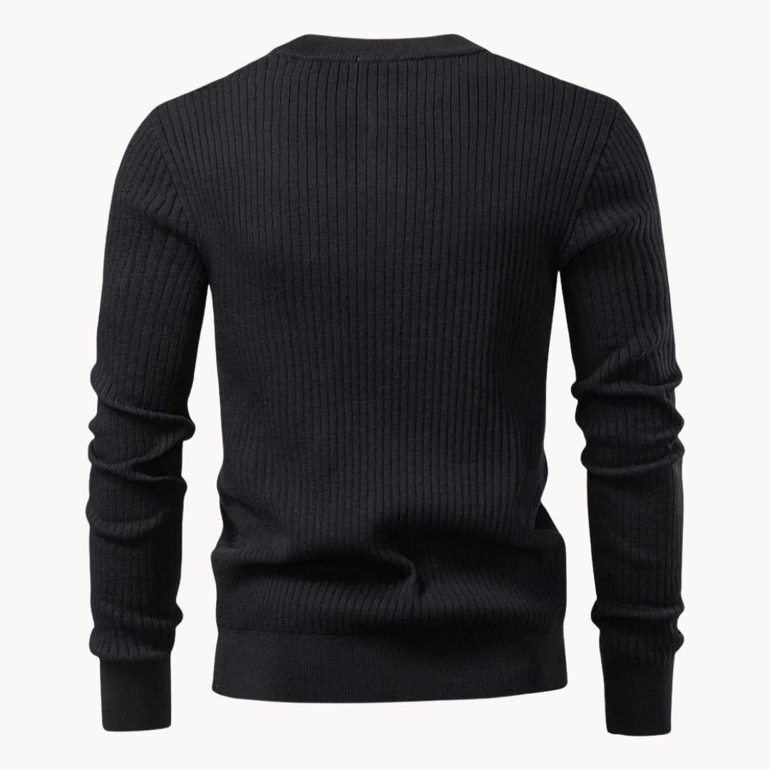 Damian™ | Rib-Knit Henley Shirt