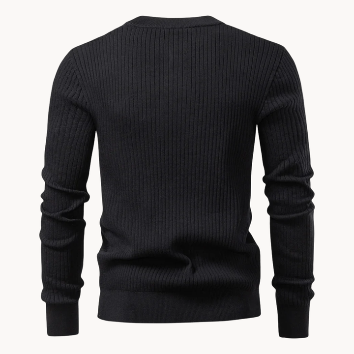 Damian™ | Rib-Knit Henley Shirt