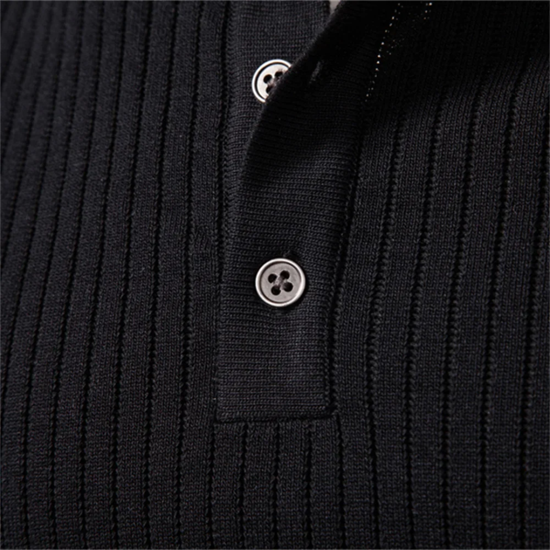 Damian™ | Rib-Knit Henley Shirt