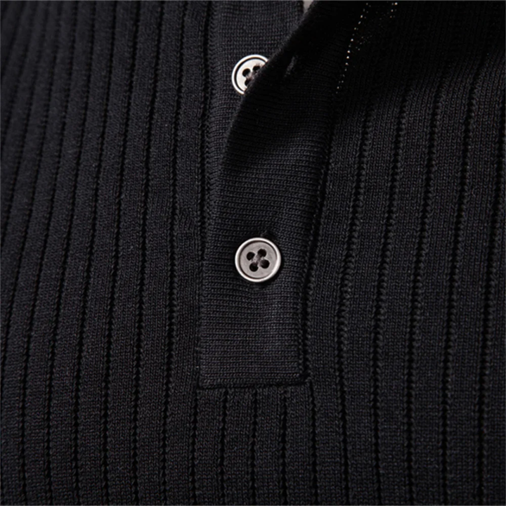 Damian™ | Rib-Knit Henley Shirt