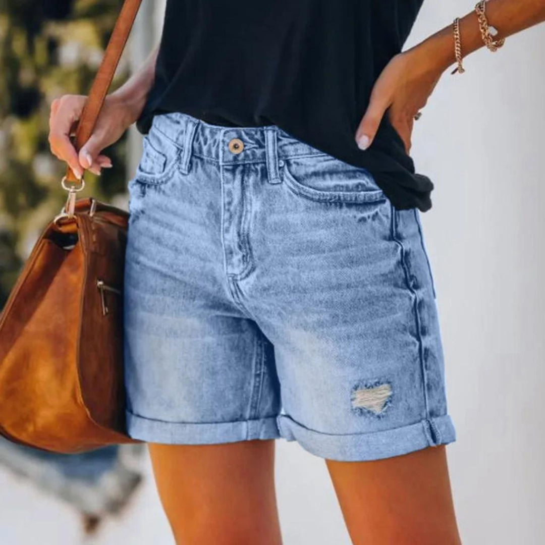 Vianne™|High Waist Denim Short