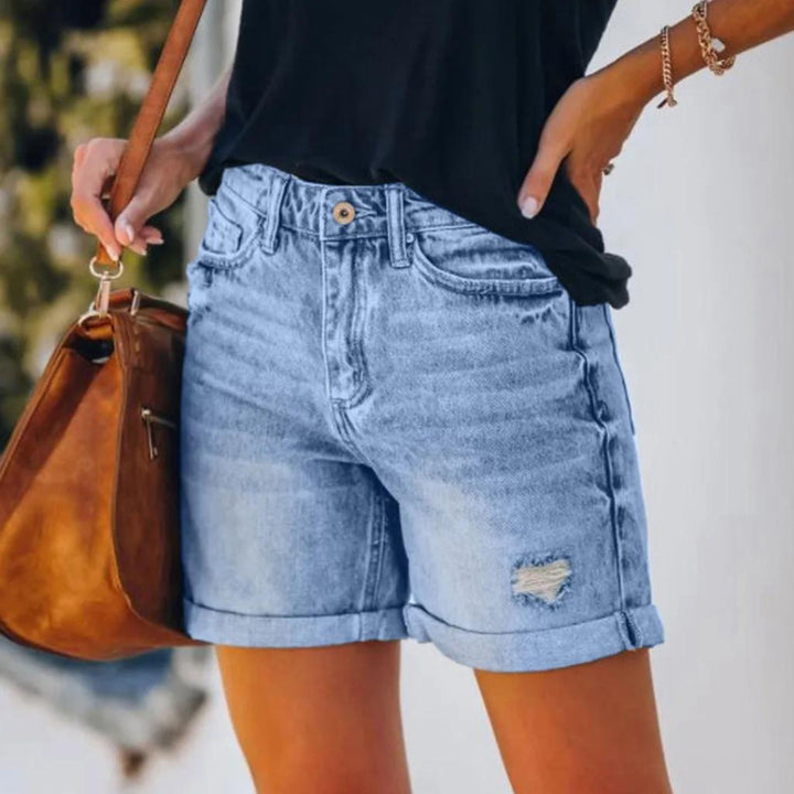 Vianne™|High Waist Denim Short