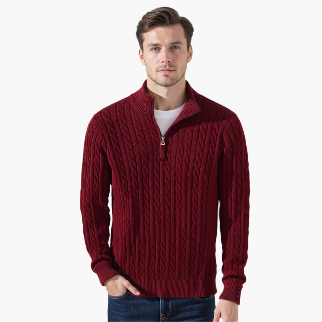 Jean™ | Cable Knit Half-Zip Sweater