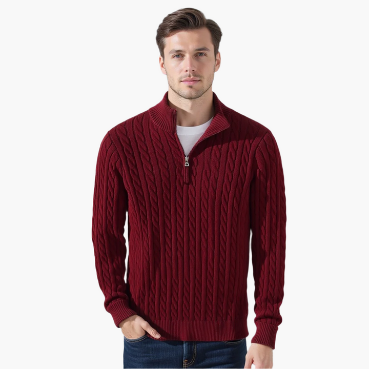 Jean™ | Cable Knit Half-Zip Sweater
