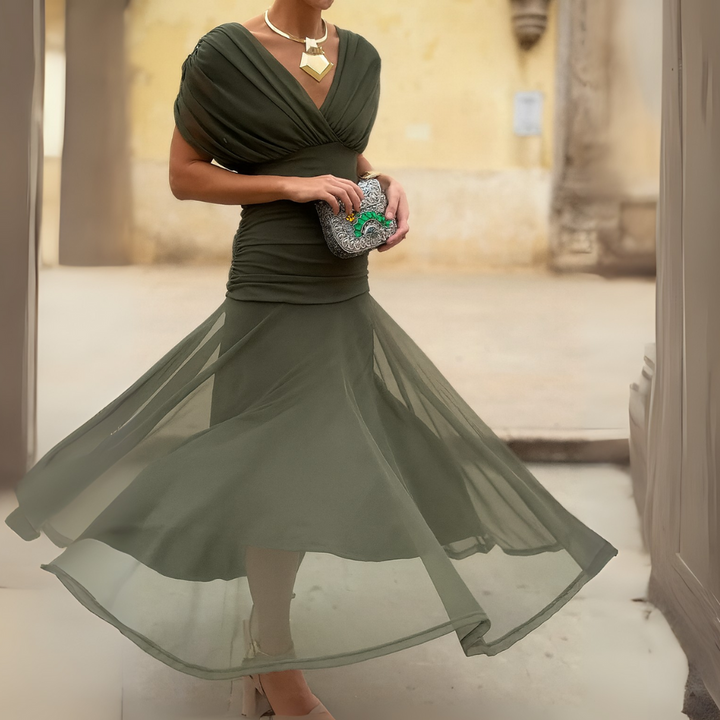 Clementine™|Elegant Mesh Boutonniere Dress