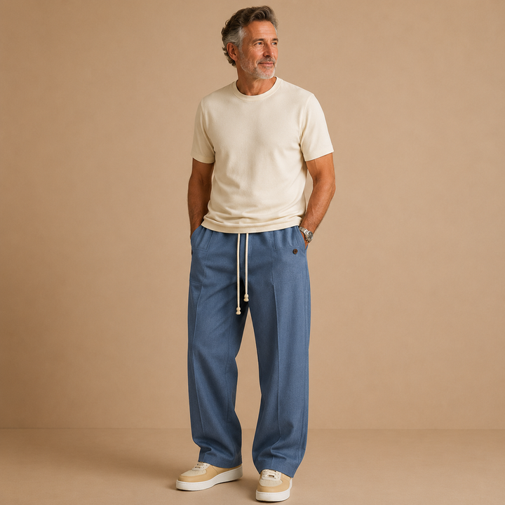 Paul™| Drawstring Wide-Leg Cotton Trousers