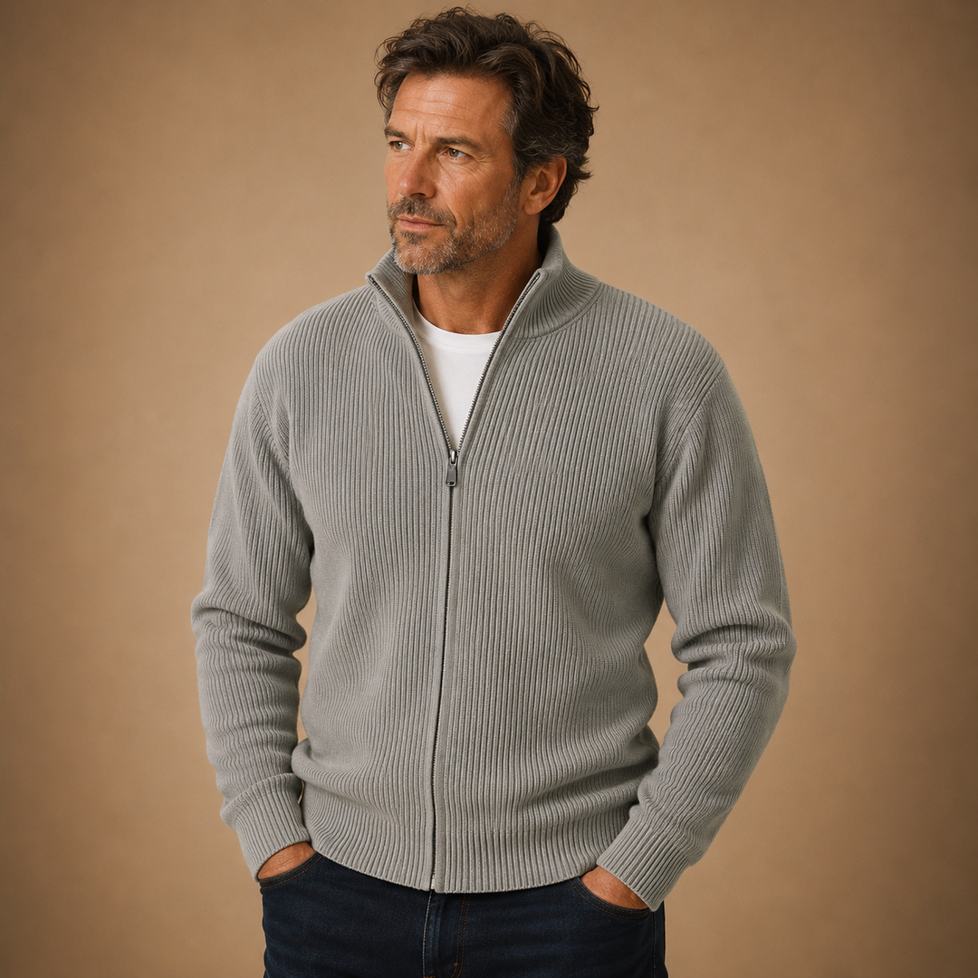 Calvin™ | Knitted Zip-Up Cardigan
