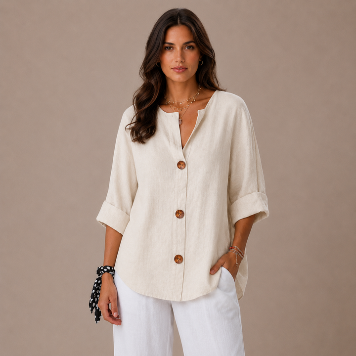 Anika™|Relaxed Linen Blouse