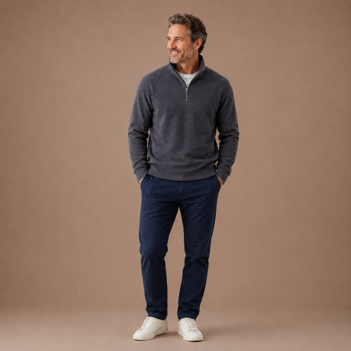 Thomas™|Quarter zip fleece sweater