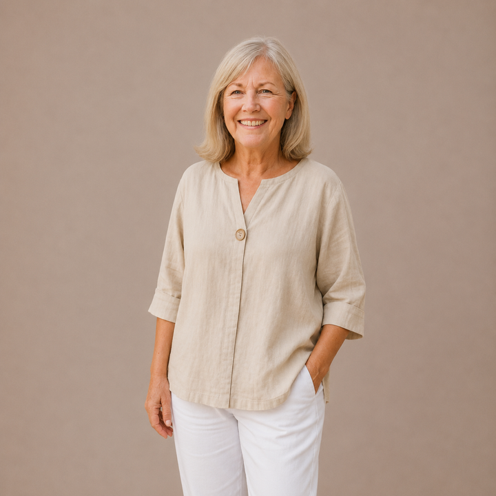 Alexis™|Flattering Linen Blouse