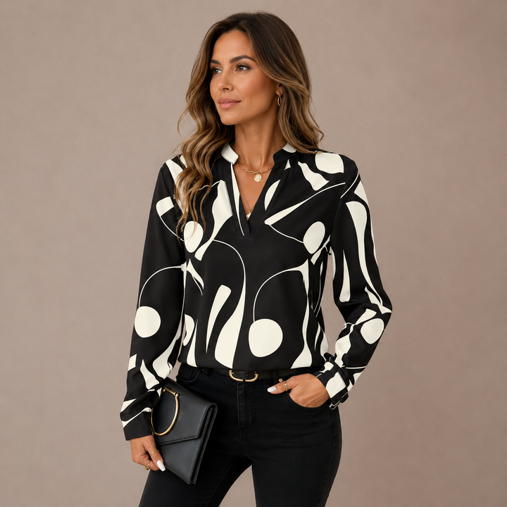 Harper™|Elegant blouse with long sleeves