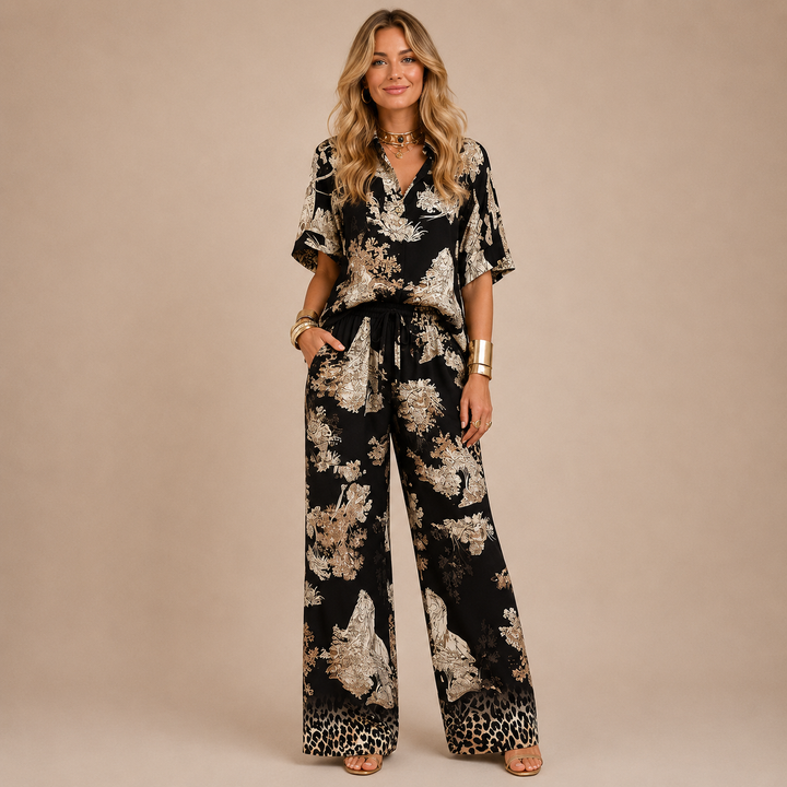 Nina™|V-Neck Two-Piece Set