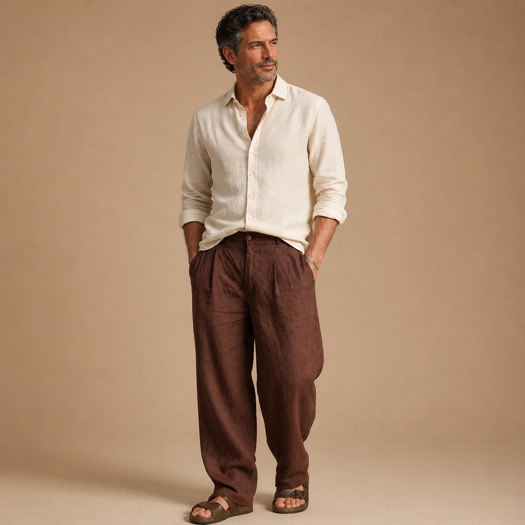 Nate™|Wide-Leg Linen Trousers