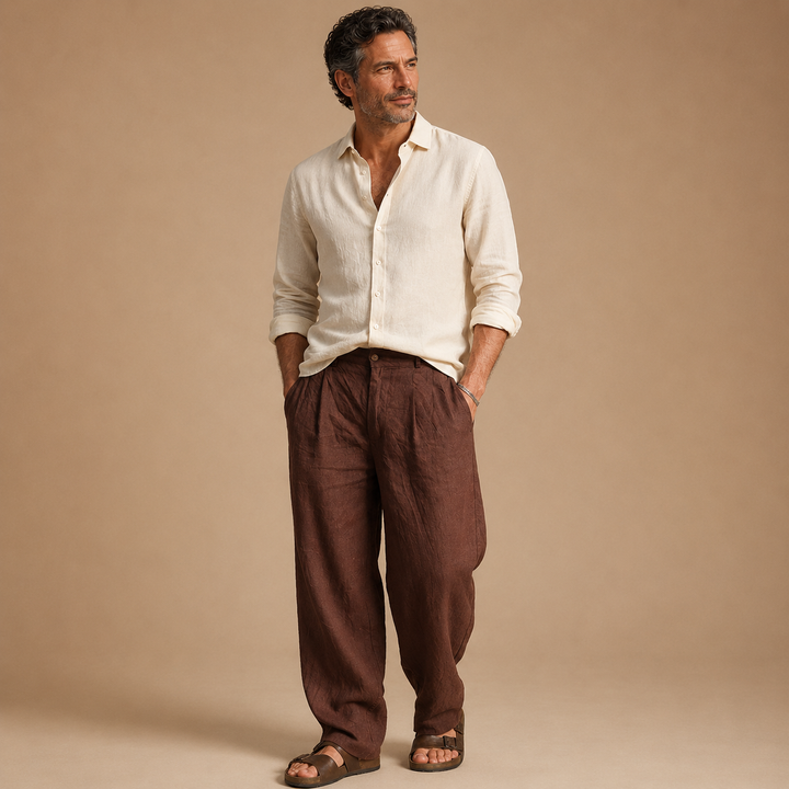 Nate™|Wide-Leg Linen Trousers