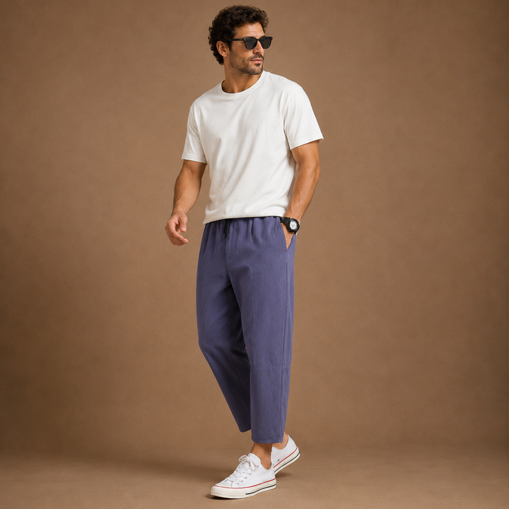 Liam™|Linen Cropped Pants