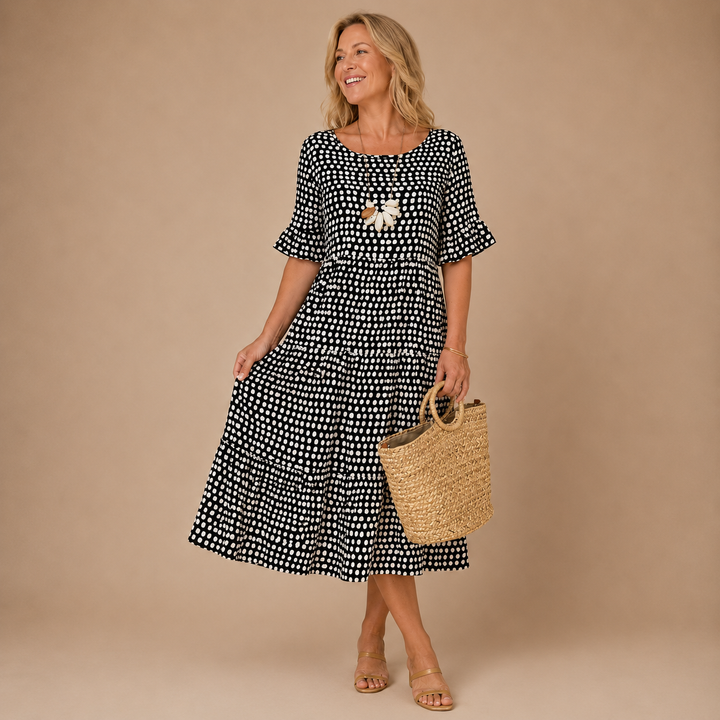 Indie™|Relaxed Tiered Midi Dress