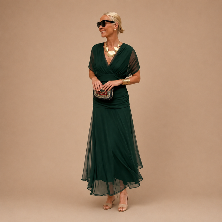 Eloise™|Elegant V-neck Maxi Dress