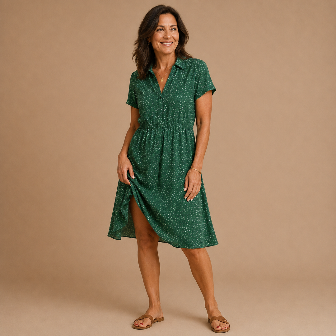 Jamie™|Short Sleeve Midi Dress