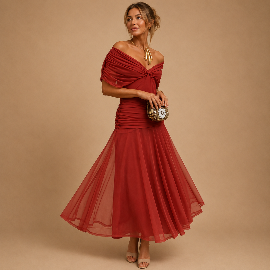 Clementine™|Elegant Mesh Boutonniere Dress