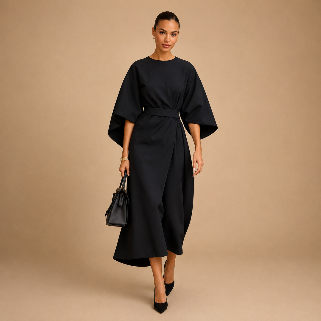 Kiki™|Maxi Length Evening Dress with Belt
