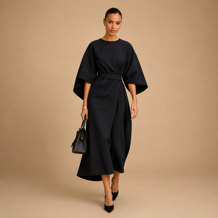 Kiki™|Maxi Length Evening Dress with Belt