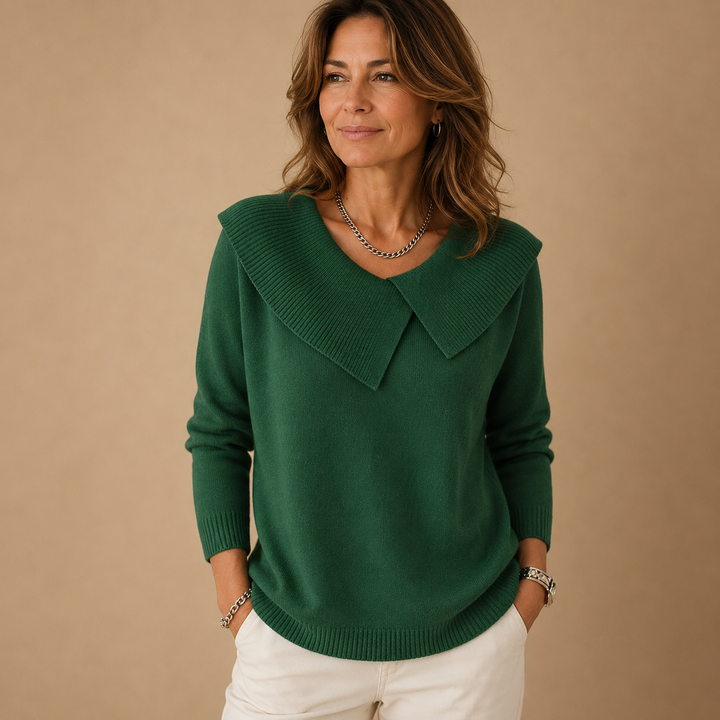 Jennifer™ | Knit Sweater with Soft Collar