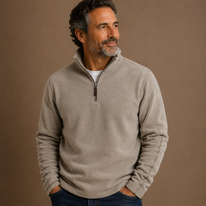 Thomas™|Quarter zip fleece sweater