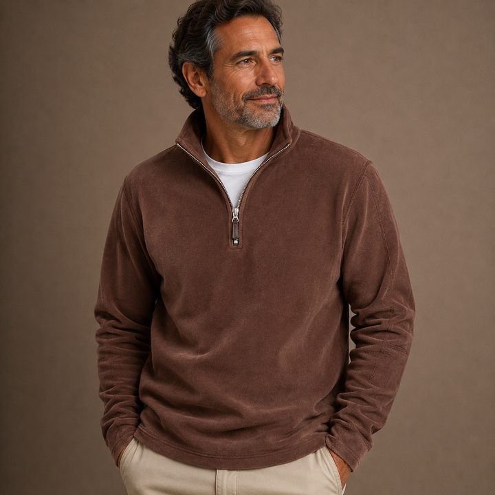 Thomas™|Quarter zip fleece sweater