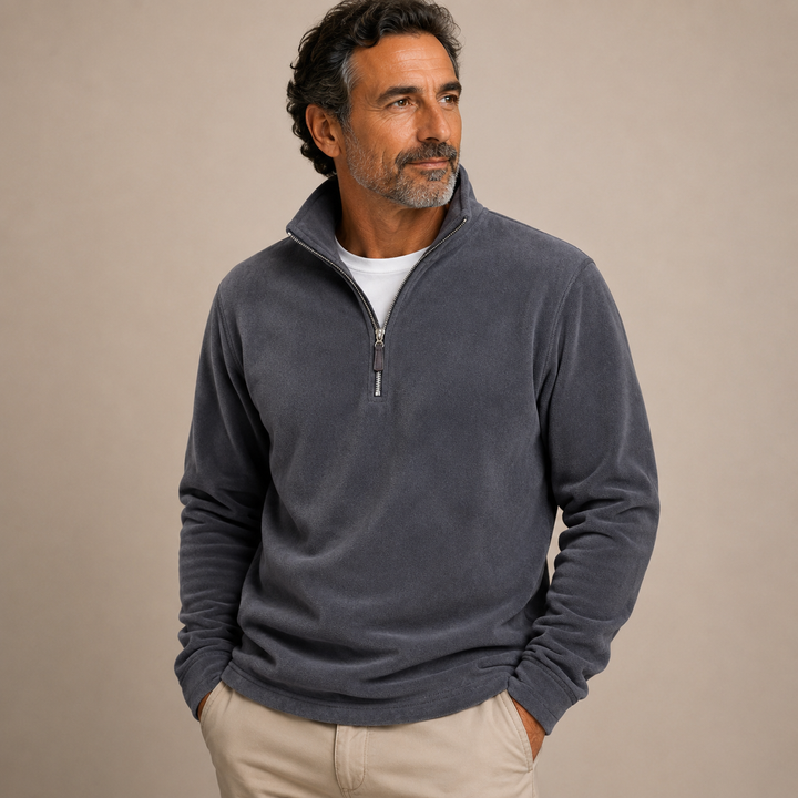 Thomas™|Quarter zip fleece sweater