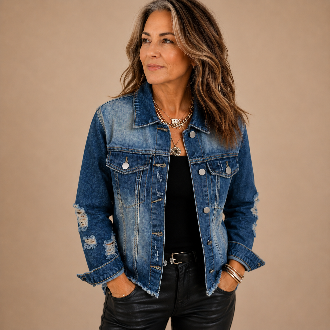 Lyla™ | Distressed Boyfriend Denim Jacket