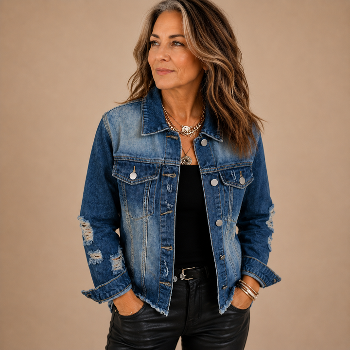 Lyla™ | Distressed Boyfriend Denim Jacket