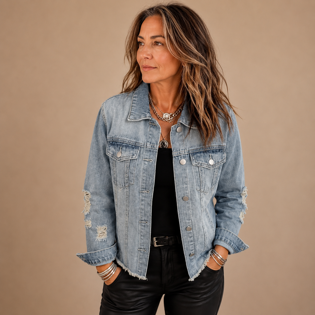 Lyla™ | Distressed Boyfriend Denim Jacket
