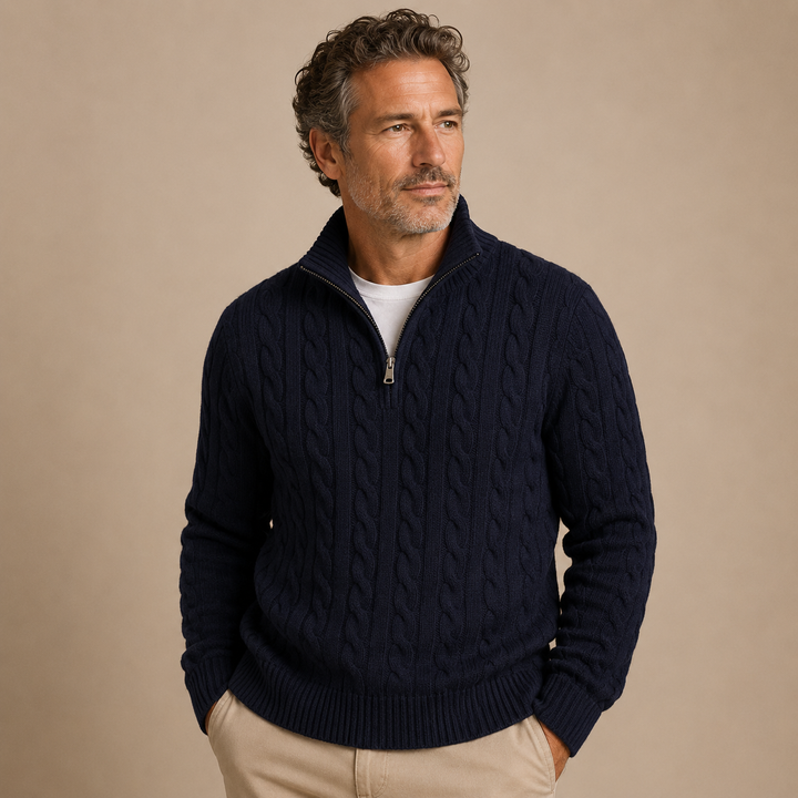 Jean™ | Cable Knit Half-Zip Sweater