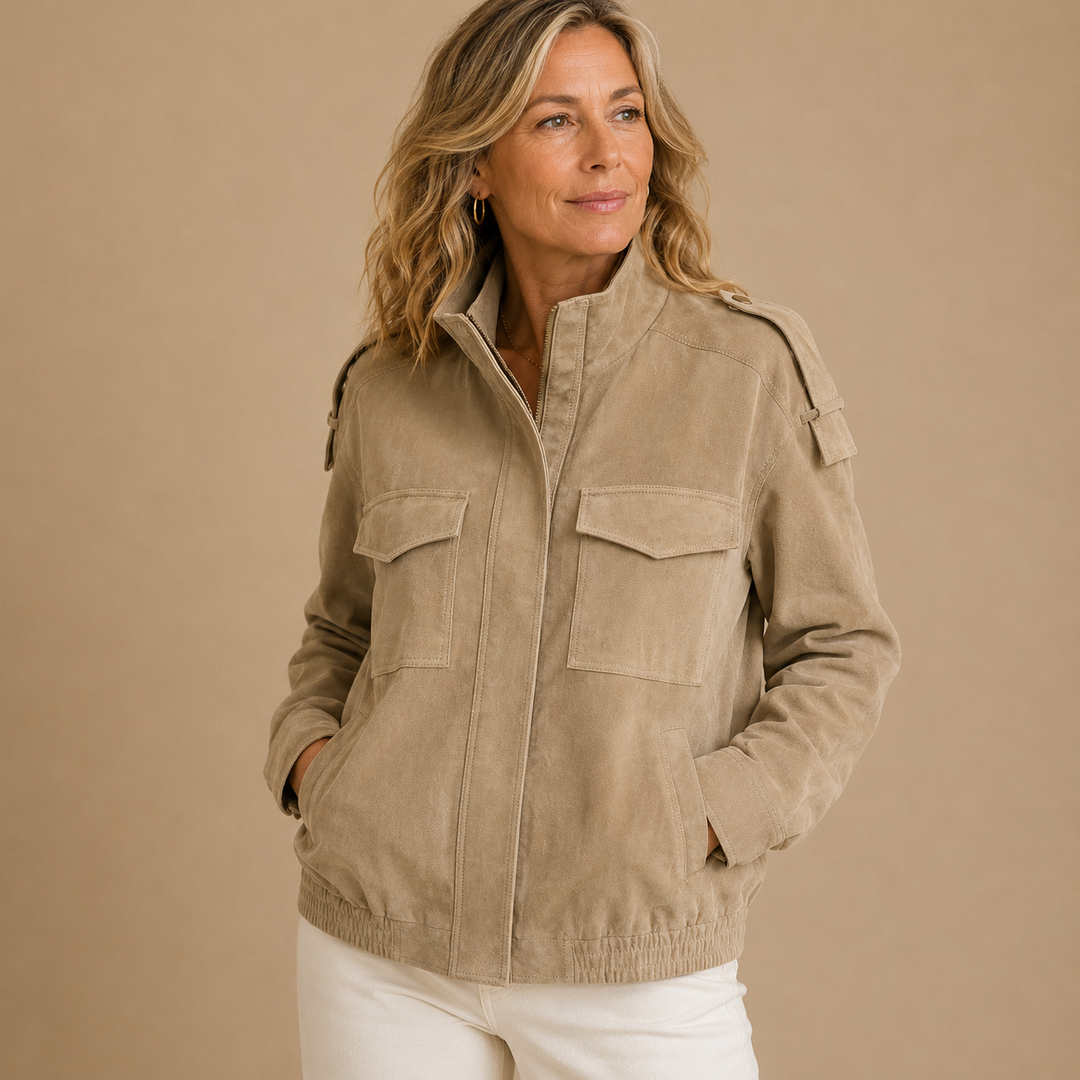 Wynter™ | Suede Texture Bomber Jacket
