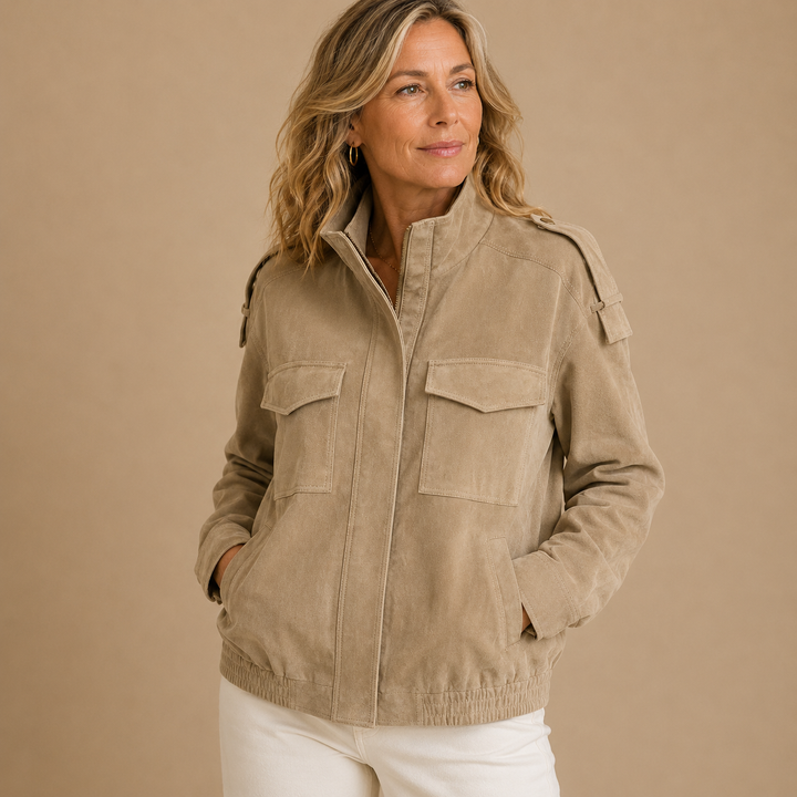 Wynter™ | Suede Texture Bomber Jacket