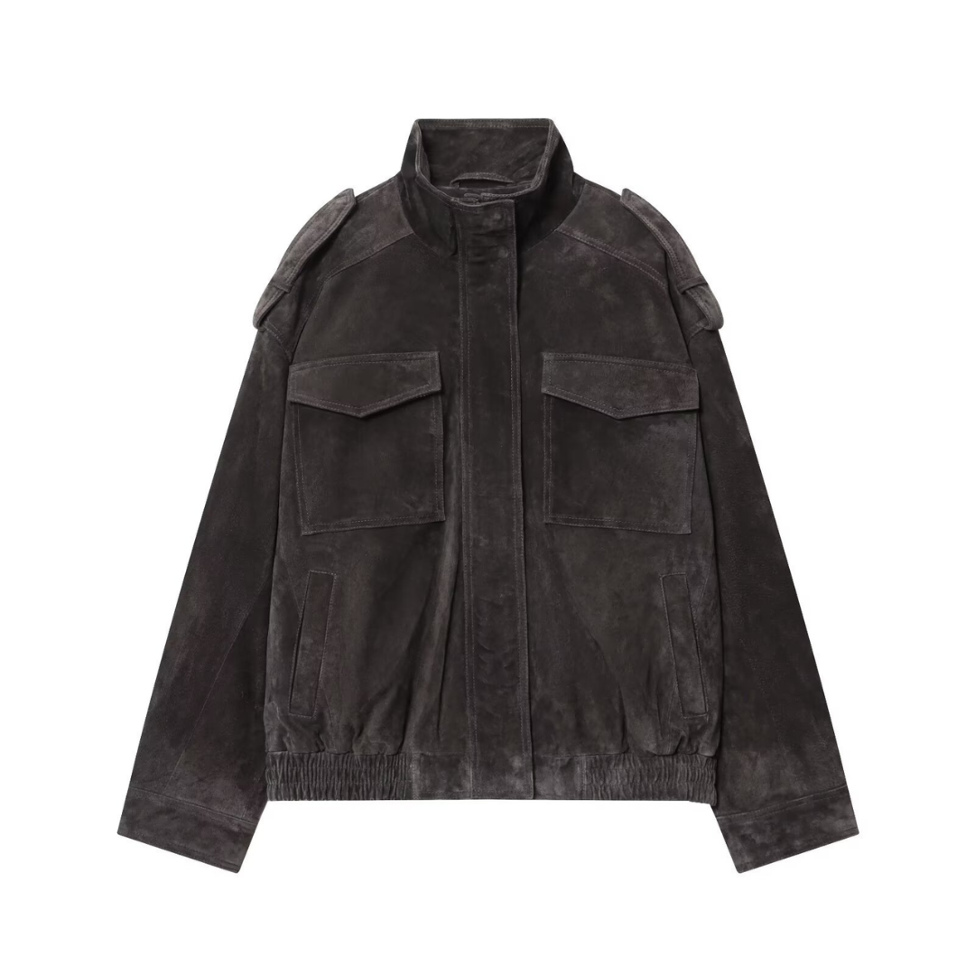 Wynter™ | Suede Texture Bomber Jacket