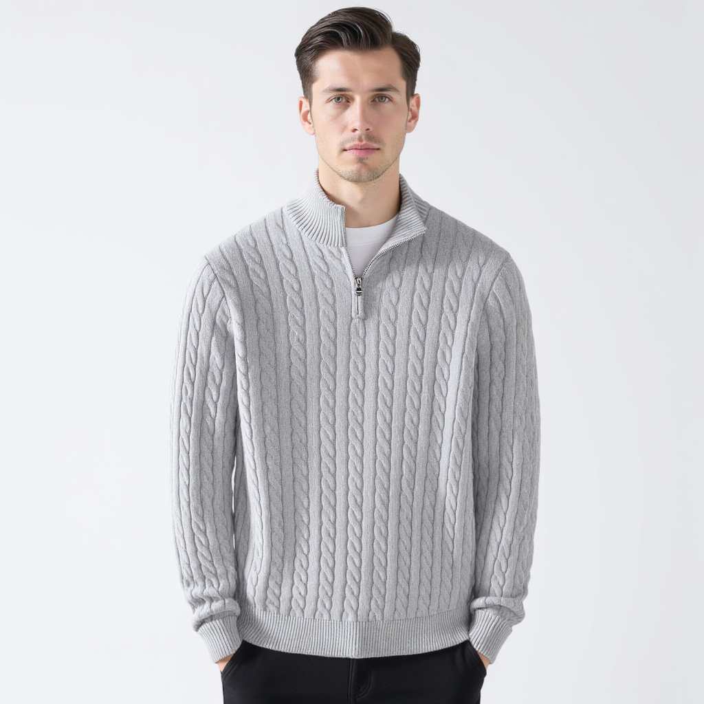 Jean™ | Cable Knit Half-Zip Sweater