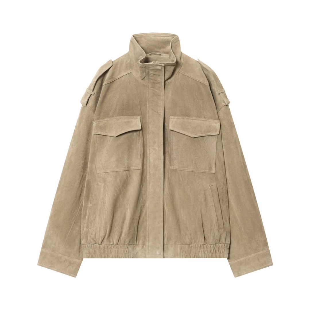 Wynter™ | Suede Texture Bomber Jacket